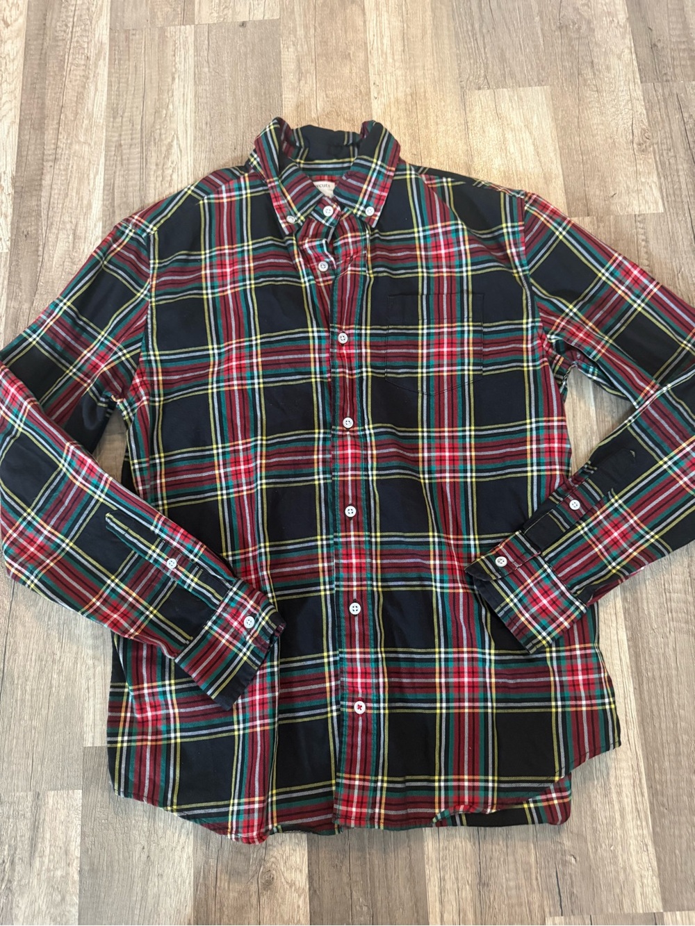 Crewcuts Black Red Plaid Button-Down Shirt